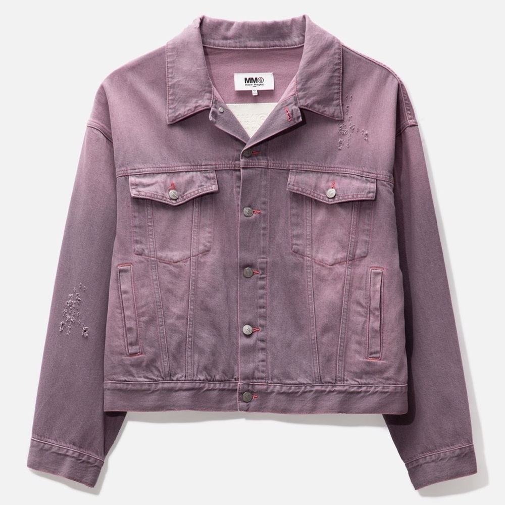 NWT MM6 Maison Martin Margiela Oversized Pink Wash Denim Jacket